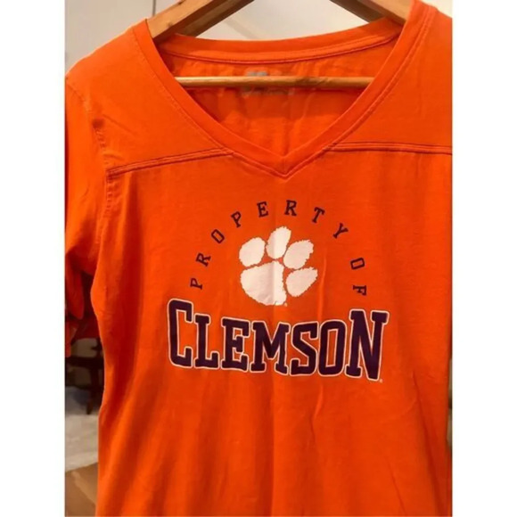 Clemson Russell Short Sleeve Shirt Large Orange - Picture 3 of 5